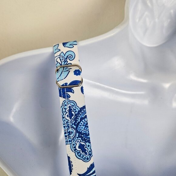 B2prity Womens XL Blue & White Paisley Floral Swimdress Sexy Beach Drawstring - Picture 10 of 11